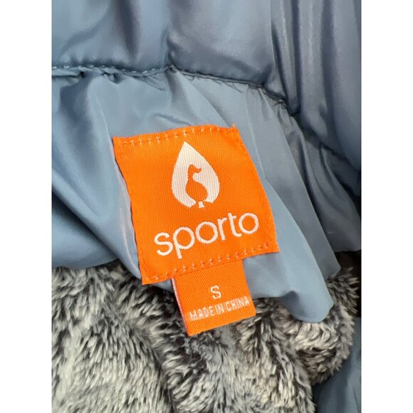 Sporto Rose Quilted Water Resistant Anorak Coat Size Small Blue Outdoor Snow NEW - Picture 7 of 7